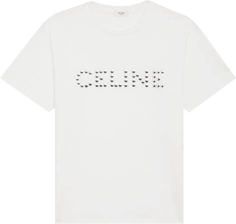 celine studded t shirt|CELINE HOMME Studded Logo.